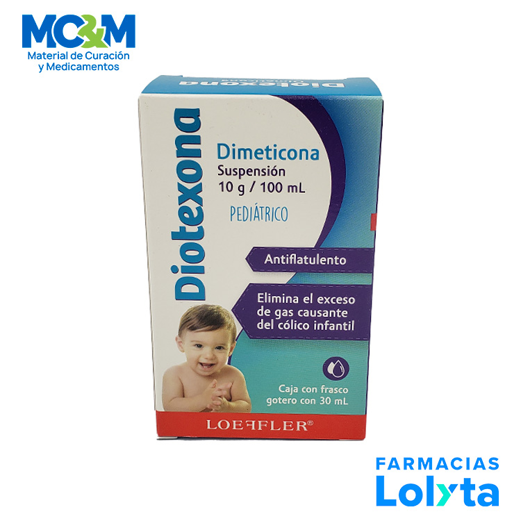 DIMETICONA SUSPENSION 10 G/100 ML FCO GOTERO C/30 ML DIOTEXONA PEDIATRICA LAB LOEFFLER