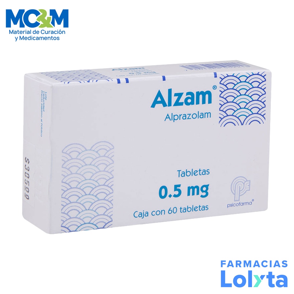ALPRAZOLAM 0.5 MG C/60 TAB ALZAM LAB PSICOFARMA GRUPO II