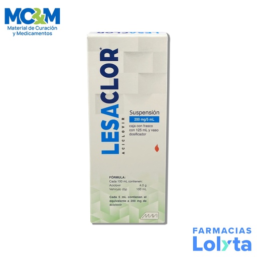 ACICLOVIR 4G SUSP C/125 ML LESACLOR LAB MAVI
