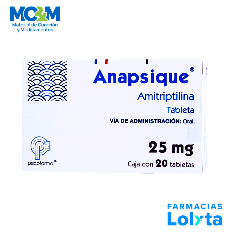 AMITRIPTILINA 25 MG C/20 TAB ANAPSIQUE LAB PSICOFARMA GRUPO III