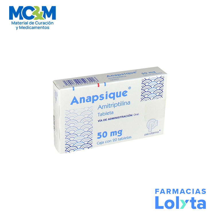AMITRIPTILINA 50 MG C/20 TAB ANAPSIQUE LAB PSICOFARMA GRUPO III