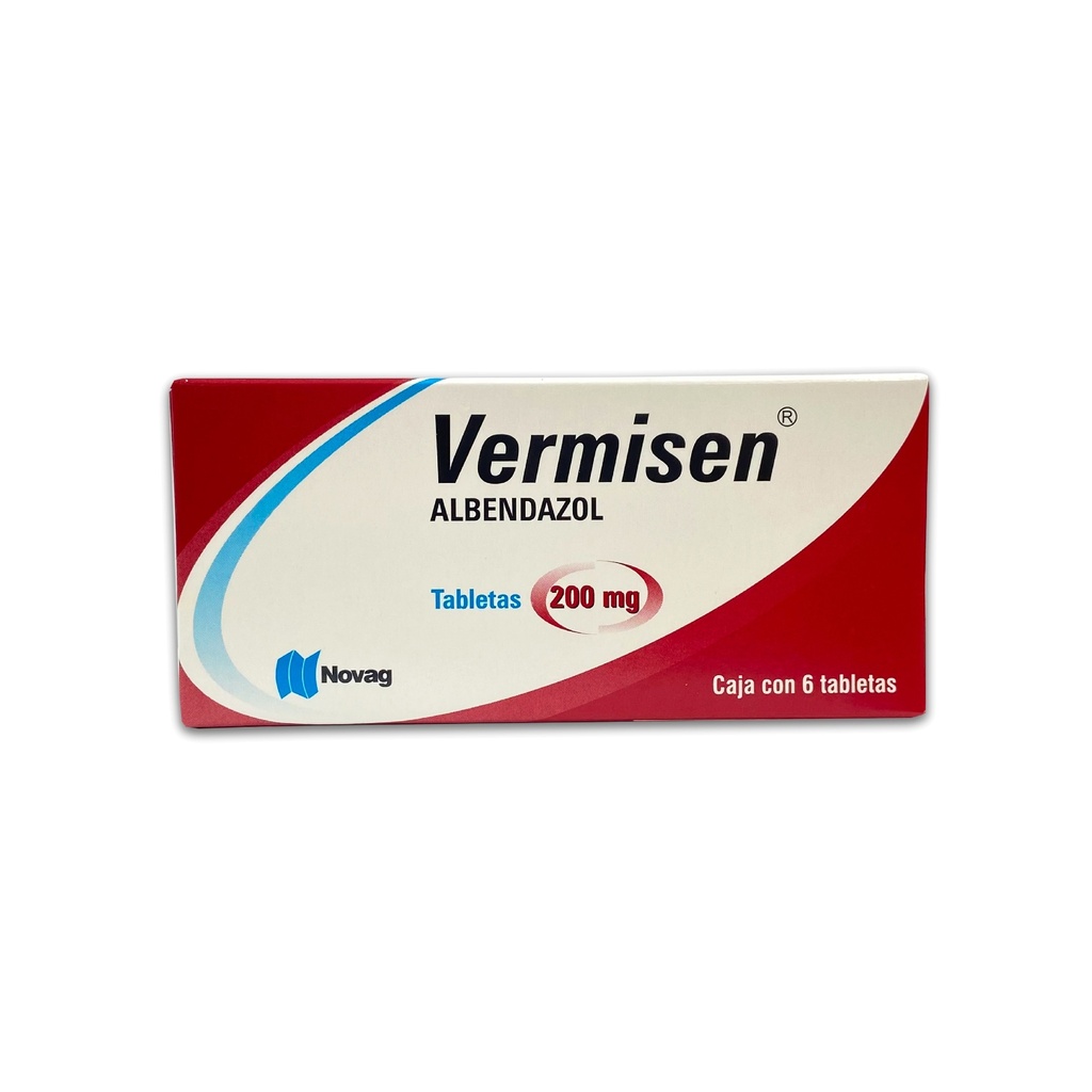 ALBENDAZOL 200 MG C/6 TAB VERMISEN LAB NOVAG