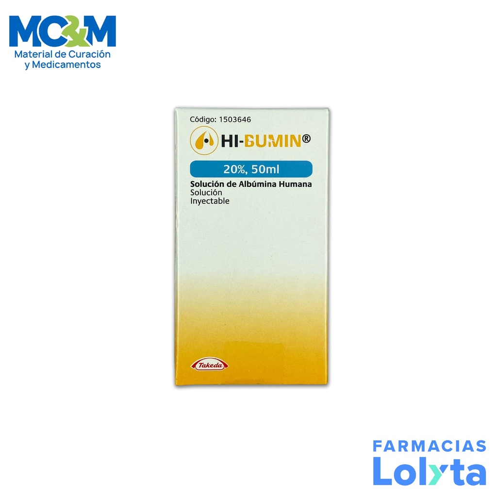 ALBUMINA HUMANA 20% SOL INY 10G/50ML