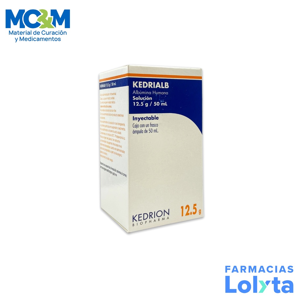 ALBUMINA HUMANA 25% SOL INY 12.5G/50ML