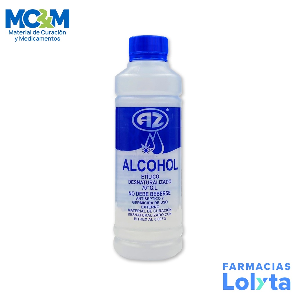 ALCOHOL 250 ML 70° AZUL ZAPOPAN