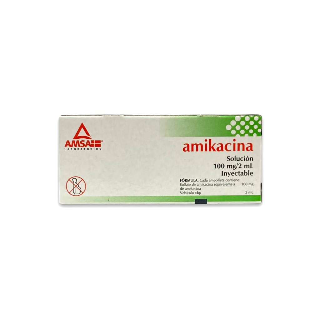 AMIKACINA SOL INY 100 MG/2 ML C/2 AMP LAB AMSA