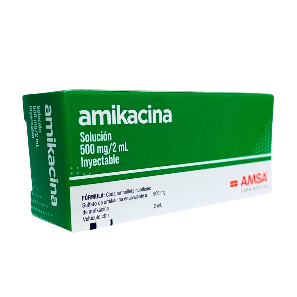 AMIKACINA SOL INY 500 MG/2 ML C/2 AMP LAB AMSA