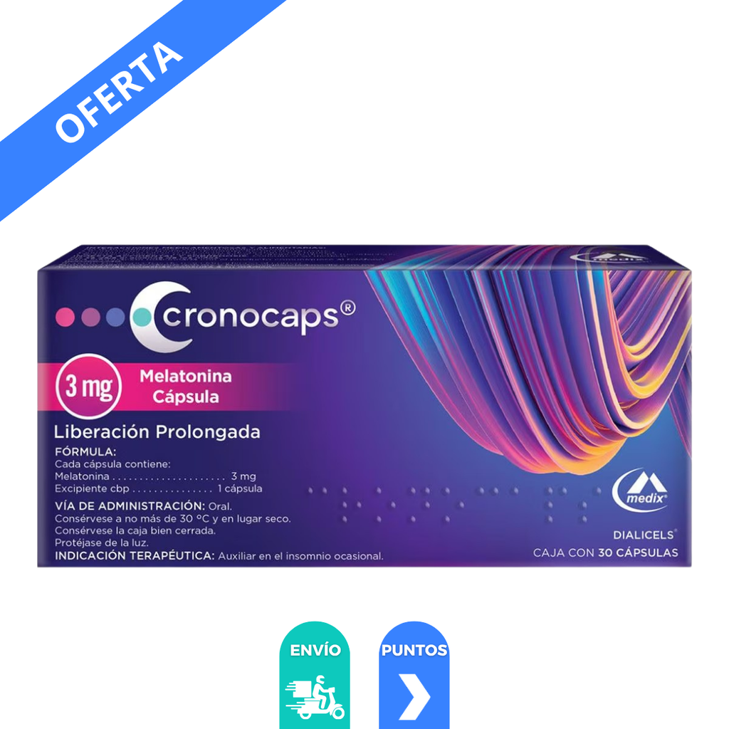 CRONOCAPS 3 MG C/30 CAP LP MELATONINA LAB MEDIX