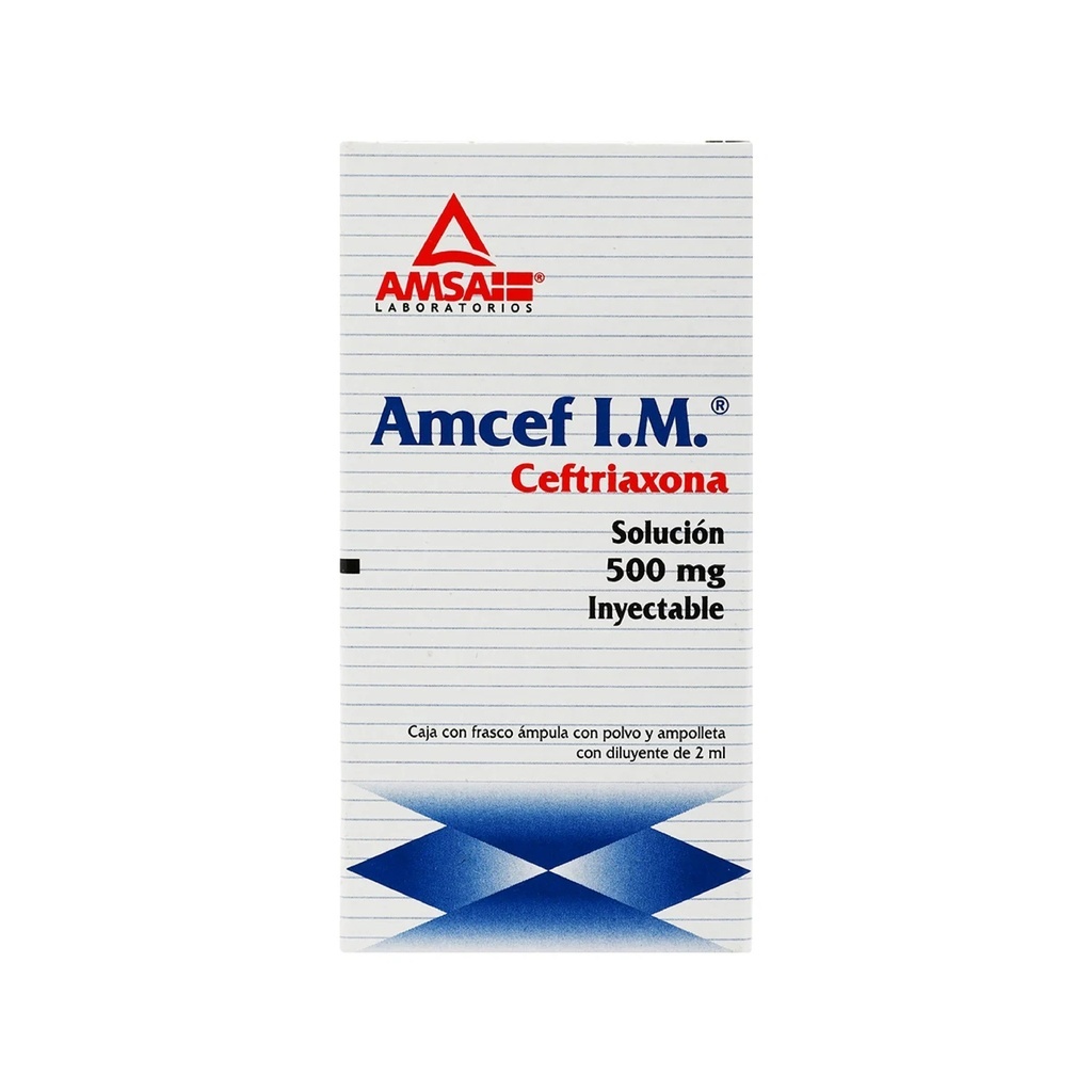 CEFTRIAXONA SOL INY 500 MG IM AMCEF LAB AMSA