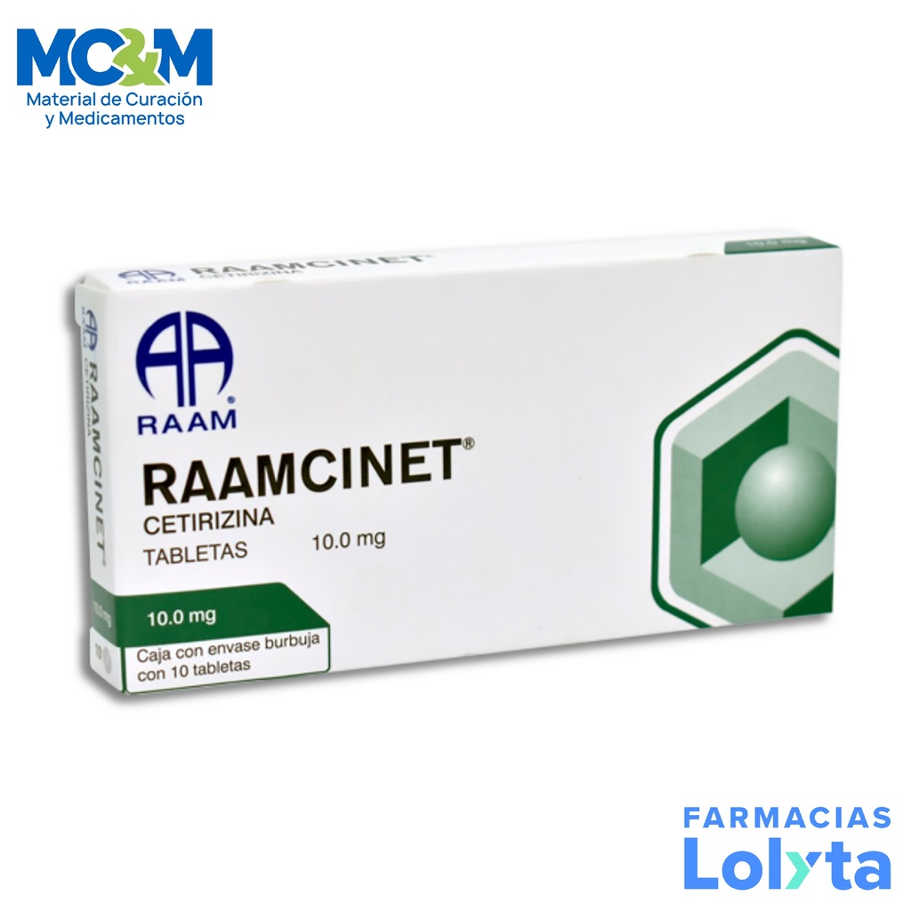 CETIRIZINA 10 MG C/10 TAB RAAMCINET LAB RAAM