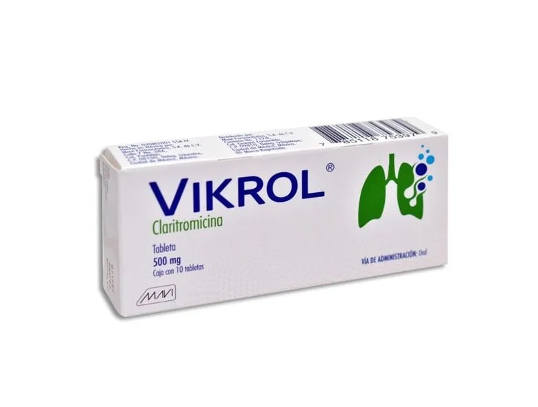 CLARITROMICINA 500 MG C/10 TAB VIKROL LAB MAVI