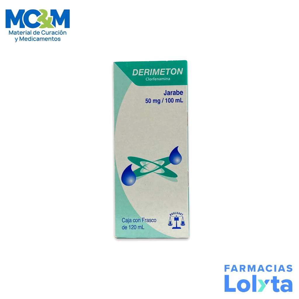 CLORFENAMINA JARABE 50MG/100ML C/120ML DERIMETON LAB BRULUART
