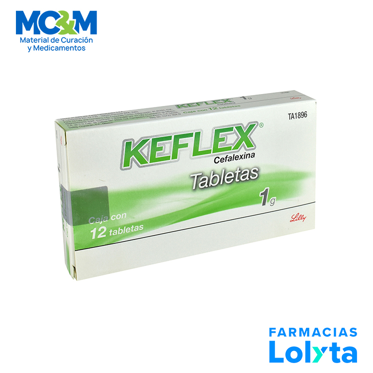 KEFLEX 1 GR CEFALEXINA C/12 TAB LILLY