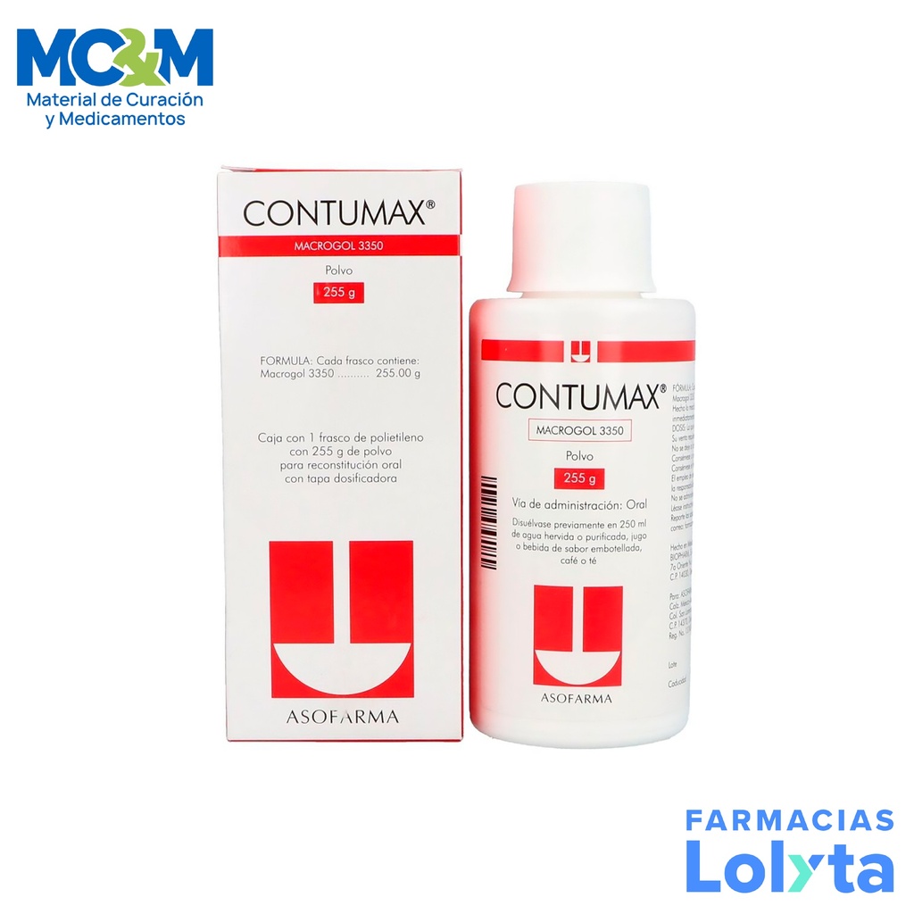 CONTUMAX POLVO FRASCO C/255 G MACROGOL 3350 LAB ASOFARMA