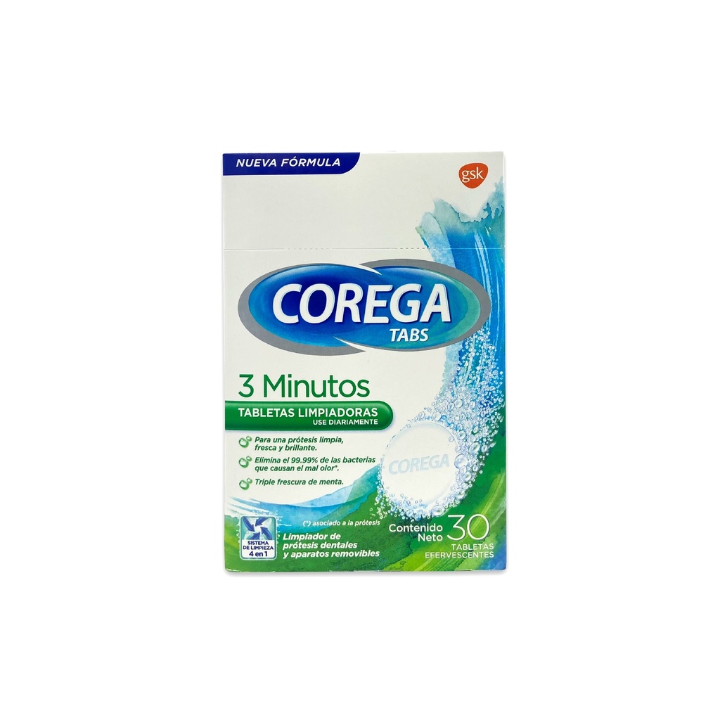 COREGA C/30 TAB EFERV LIMPIADOR DE PROTESIS LAB GSK