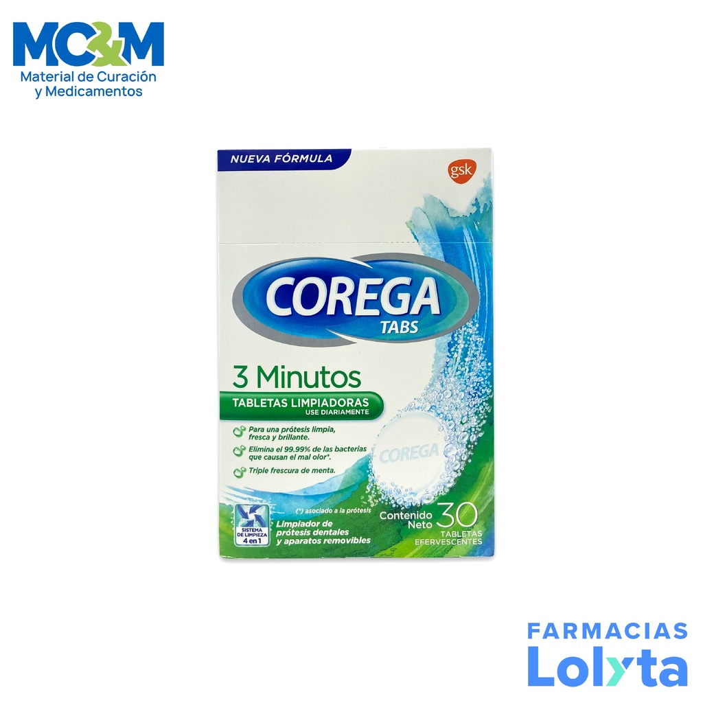 COREGA C/30 TAB EFERV LIMPIADOR DE PROTESIS LAB GSK