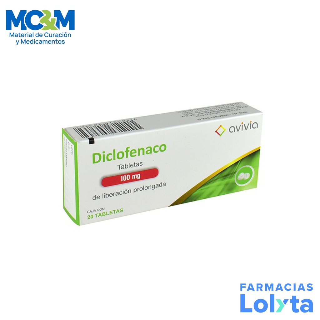 DICLOFENACO SODICO 100 MG C/20 TAB LAB AVIVIA