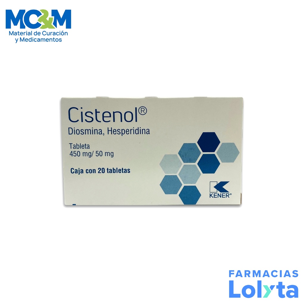 DIOSMINA HESPERIDINA 450/50 MG C/20 TAB CISTENOL LAB KENER