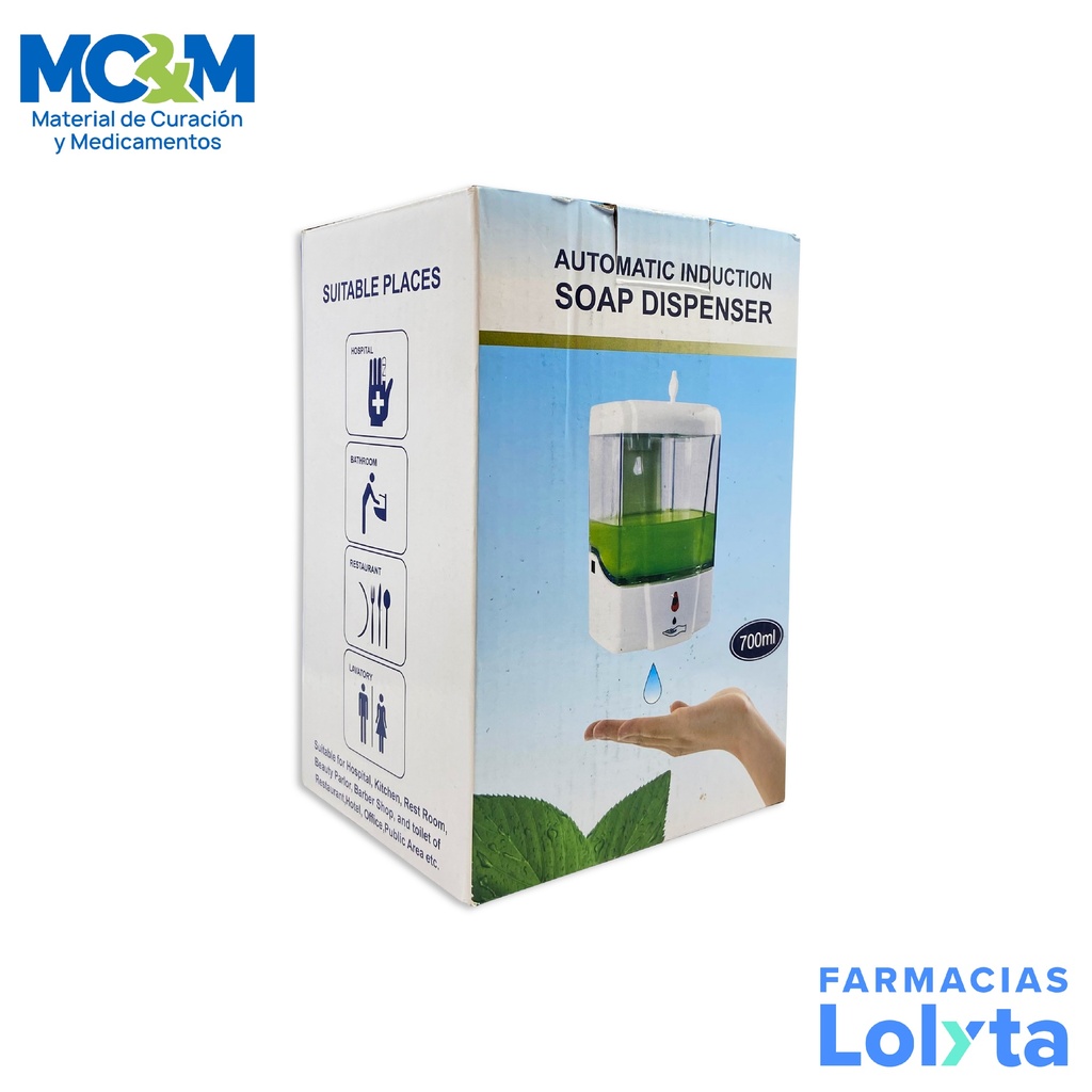 DISPENSADOR AUTOMATICO GEL ANTIBACTERIAL O JABON 700 ML PR700