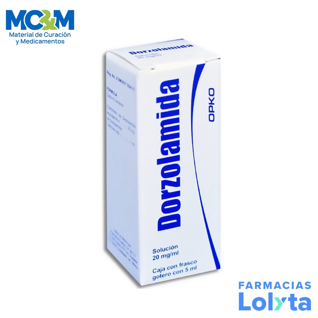 DORZOLAMIDA SOL OFTALMICA 20 MG/ML FCO C/5 ML LAB EXAKTA