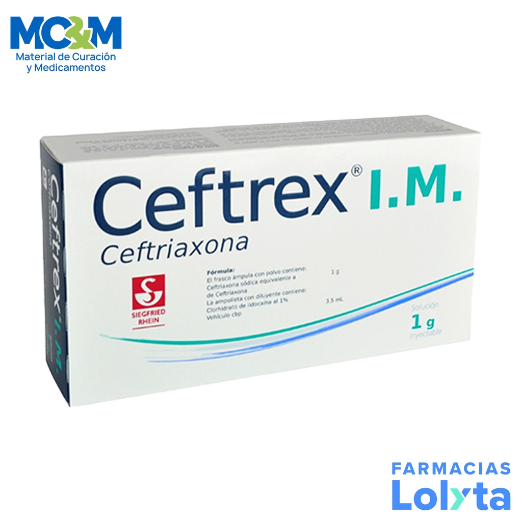 CEFTREX SOL INY 1 G IM CEFTRIAXONA LAB SIEGFRIED