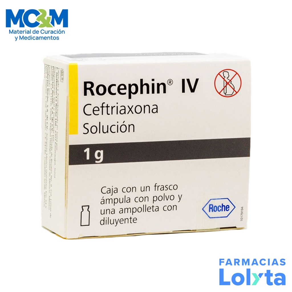 ROCEPHIN SOL INY 1 G IV CEFTRIAXONA LAB ROCHE