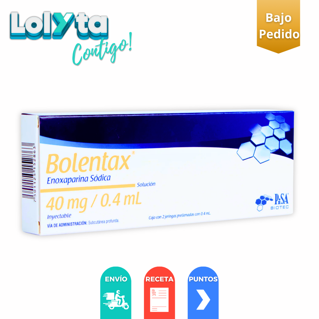 ENOXAPARINA SODICA SOL INY 40 MG/0.4 ML C/2 JERINGAS PRELLENADAS BOLENTAX LAB PISA