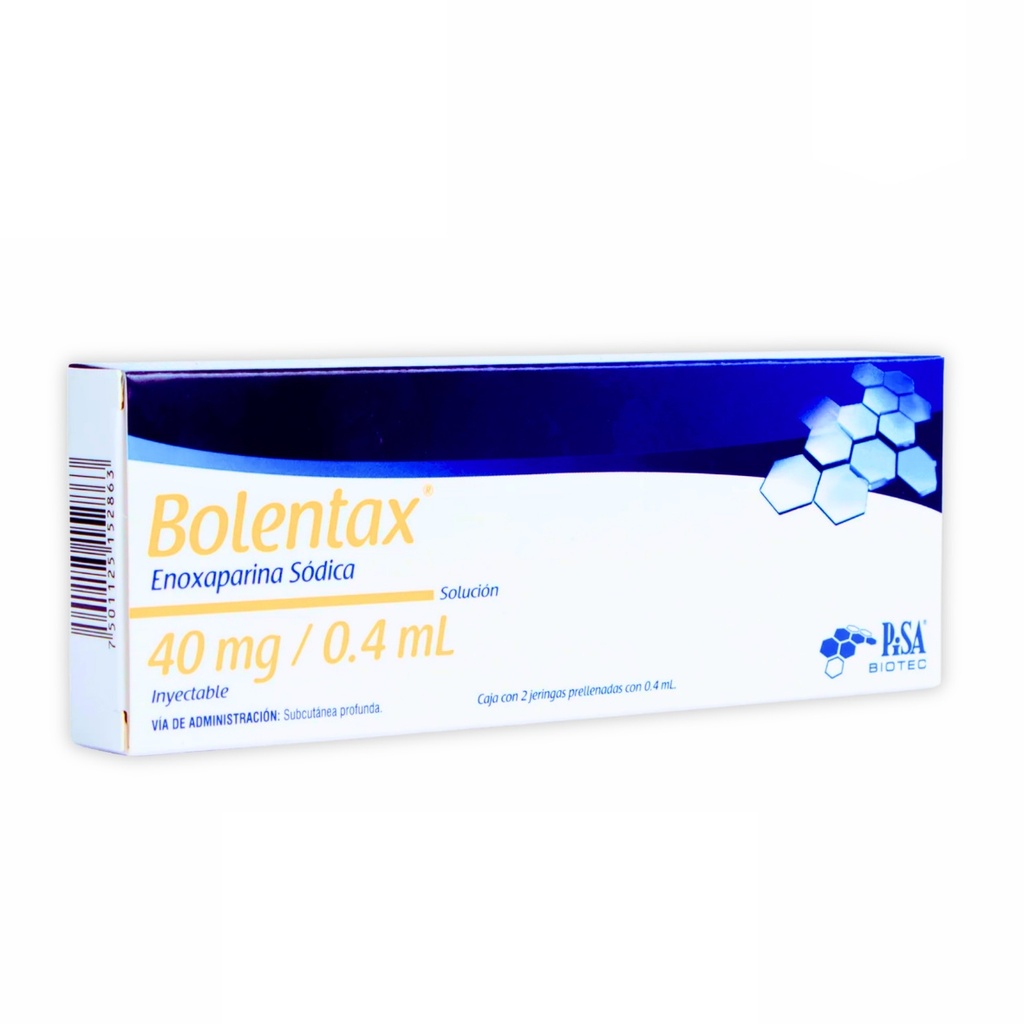 ENOXAPARINA SODICA SOL INY 40 MG/0.4 ML C/2 JERINGAS PRELLENADAS BOLENTAX LAB PISA