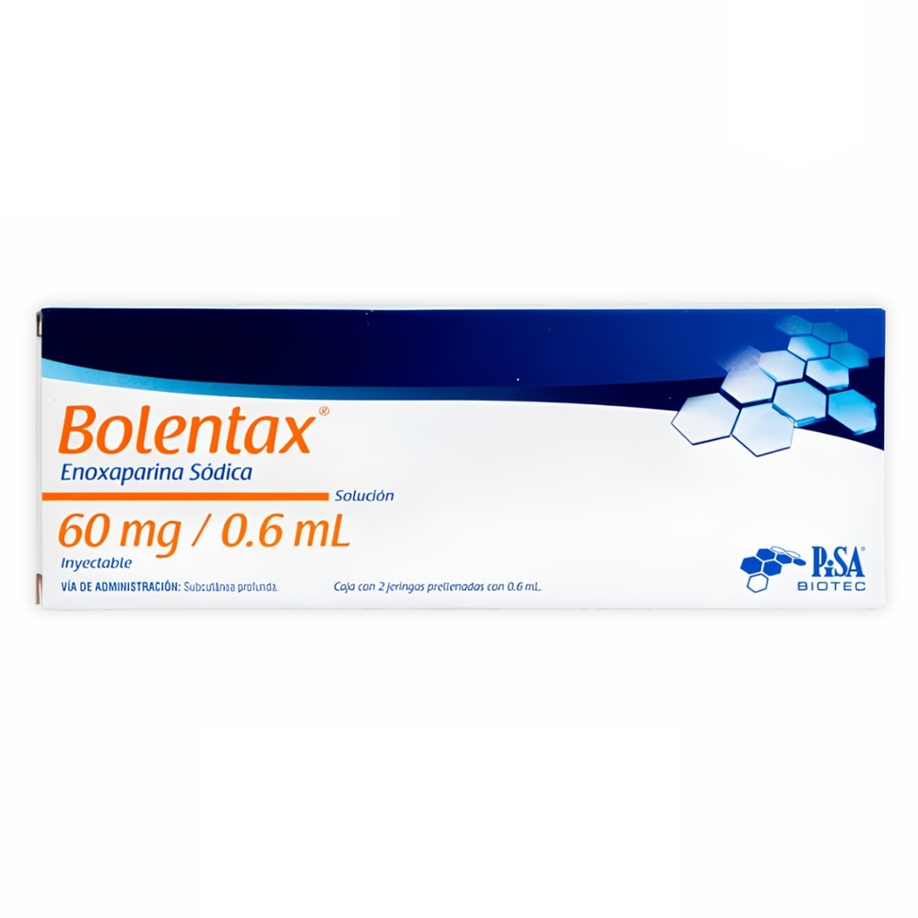 ENOXAPARINA SODICA SOL INY 60 MG/0.6 ML C/2 JERINGAS PRELLENADAS BOLENTAX LAB PISA