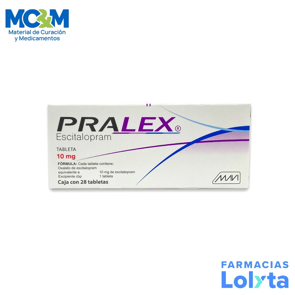 ESCITALOPRAM 10MG C/28 TAB PRALEX LAB MAVI