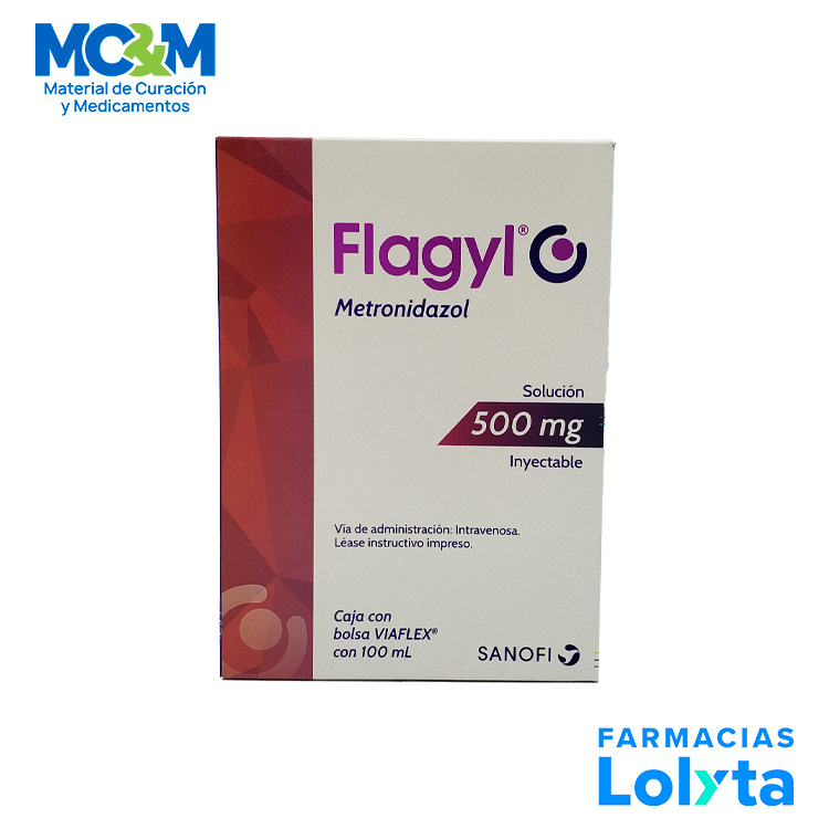FLAGYL SOL INY 500 MG/100 ML METRONIDAZOL LAB SANOFI AVENTIS