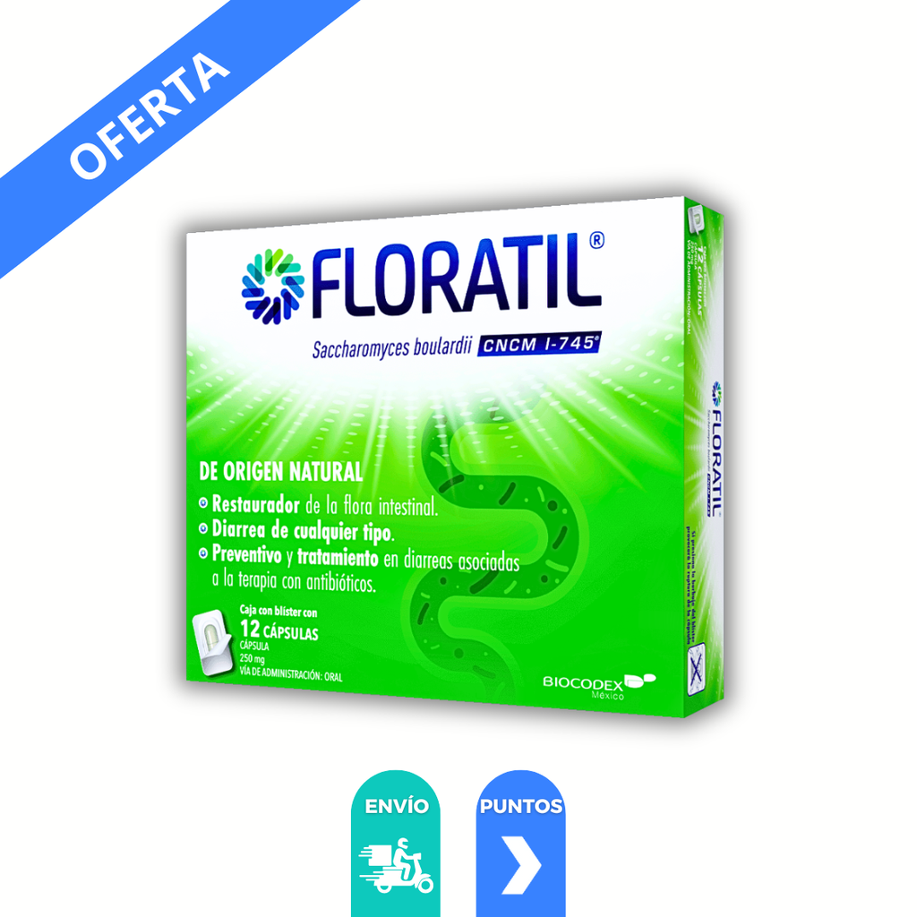 FLORATIL 250 MG C/12 CAP SACCHAROMYCES BOULARDII LAB BIOCODEX