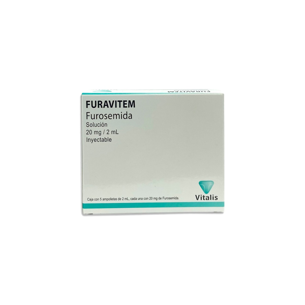 FUROSEMIDA SOL INY 20MG/2ML C/5 AMP FURAVITEM LAB VITALIS