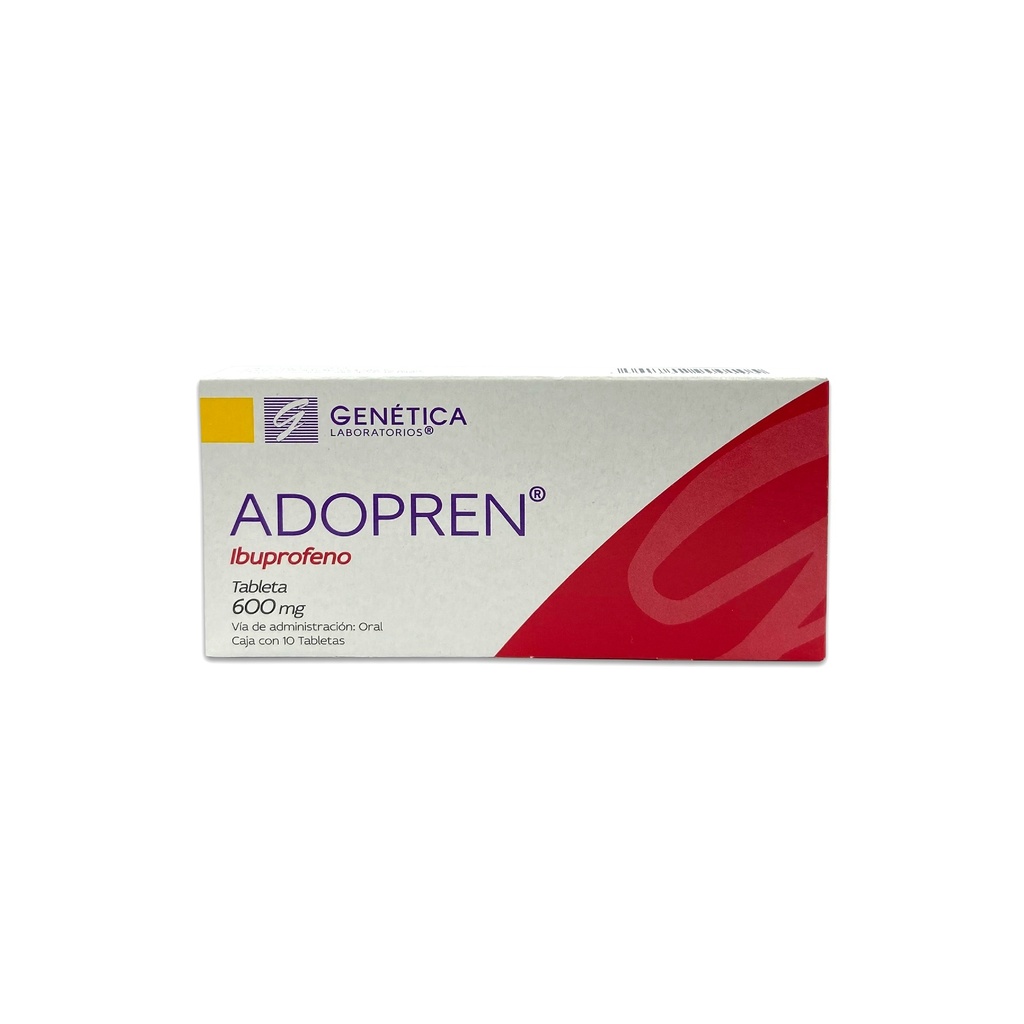IBUPROFENO 600 MG C/10 TAB ADOPREN LAB GENETICA