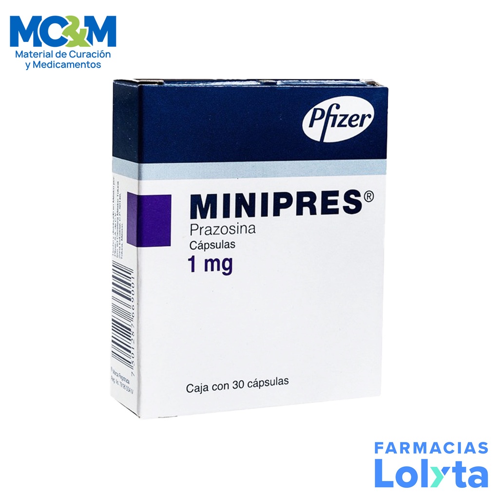 MINIPRES 1 MG C/30 TAB PRAZOSINA LAB PFIZER