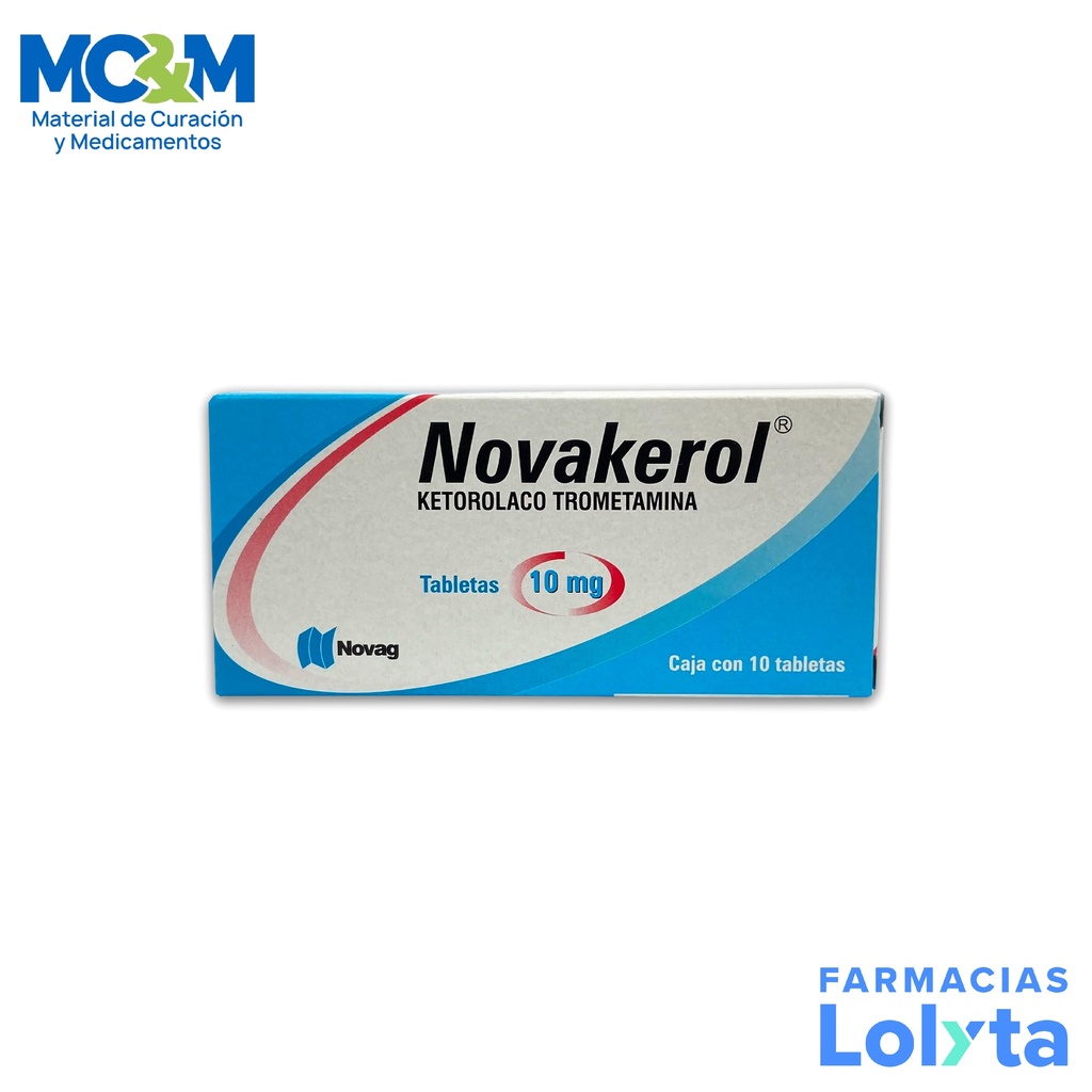 KETOROLACO TROMETAMINA 10 MG C/10 TAB NOVAKEROL LAB NOVAG