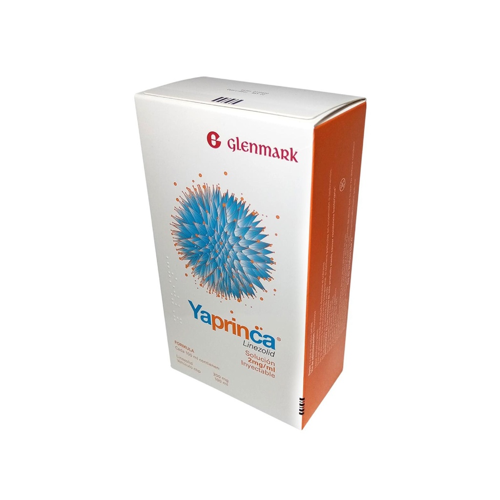 LINEZOLID SOL INY 2 MG/ML C/300 ML YAPRINCA (BOLSA 600 MG) LAB GLENMARK