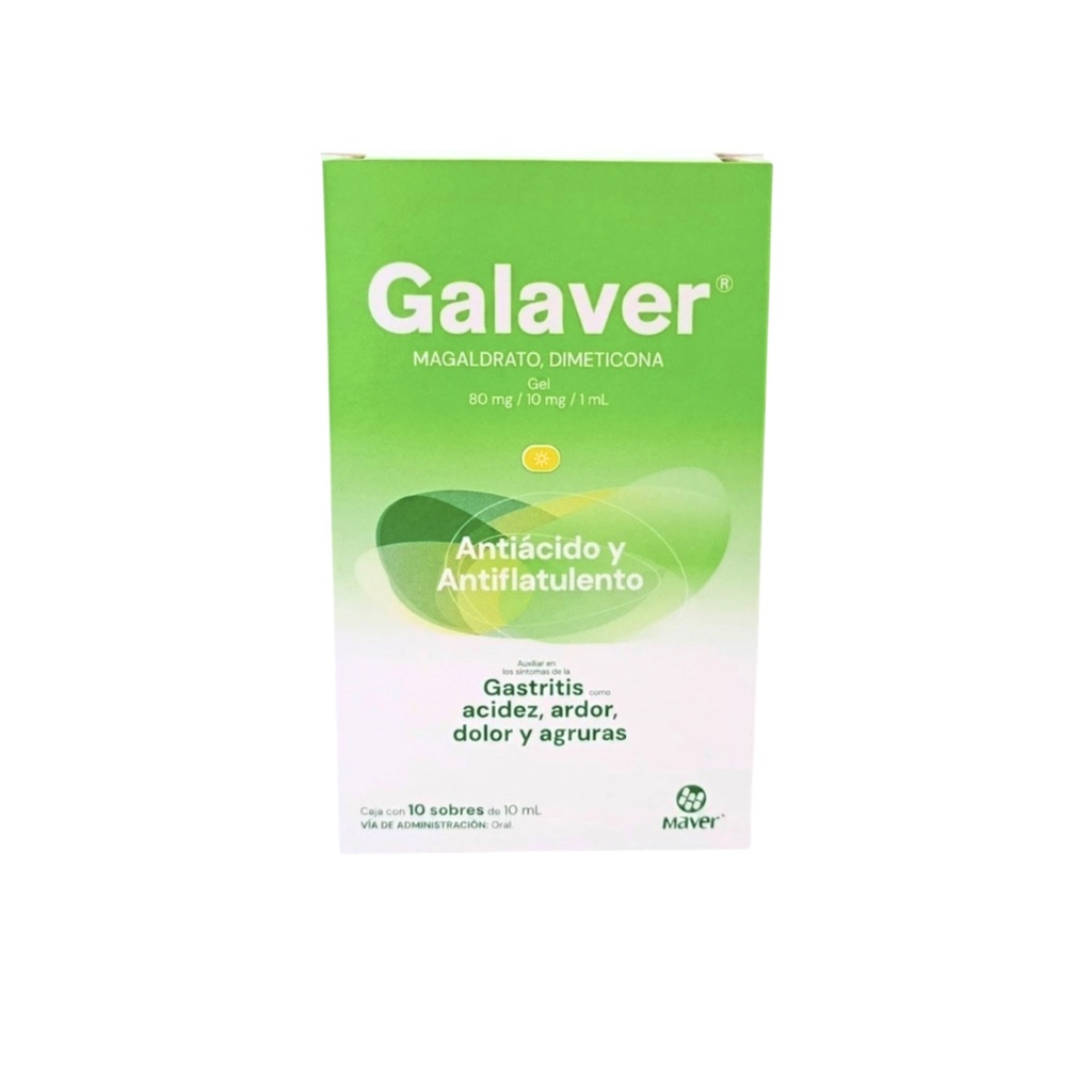 MAGALDRATO DIMETICONA GEL 80/10 MG/ML C/10 SOBRES 10 ML GALAVER LAB MAVER