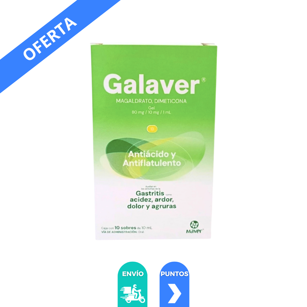 [546] MAGALDRATO DIMETICONA GEL 80/10 MG/ML C/10 SOBRES 10 ML GALAVER LAB MAVER