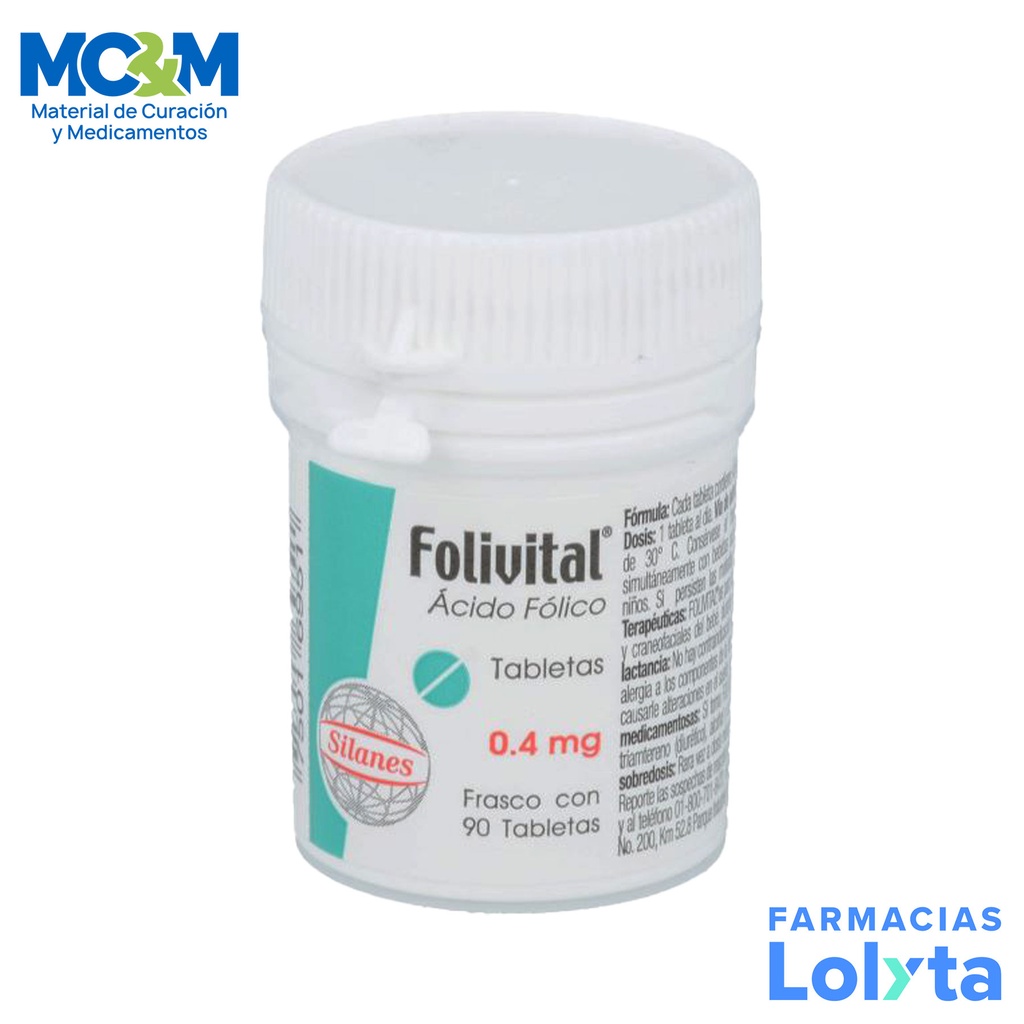 FOLIVITAL 0.4 MG (400MCG) C/90  TAB ACIDO FOLICO LAB SILANES