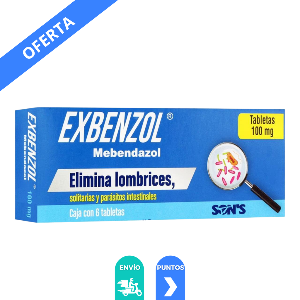 [4842] MEBENDAZOL 100 MG C/6 TAB EXBENZOL LAB SONS