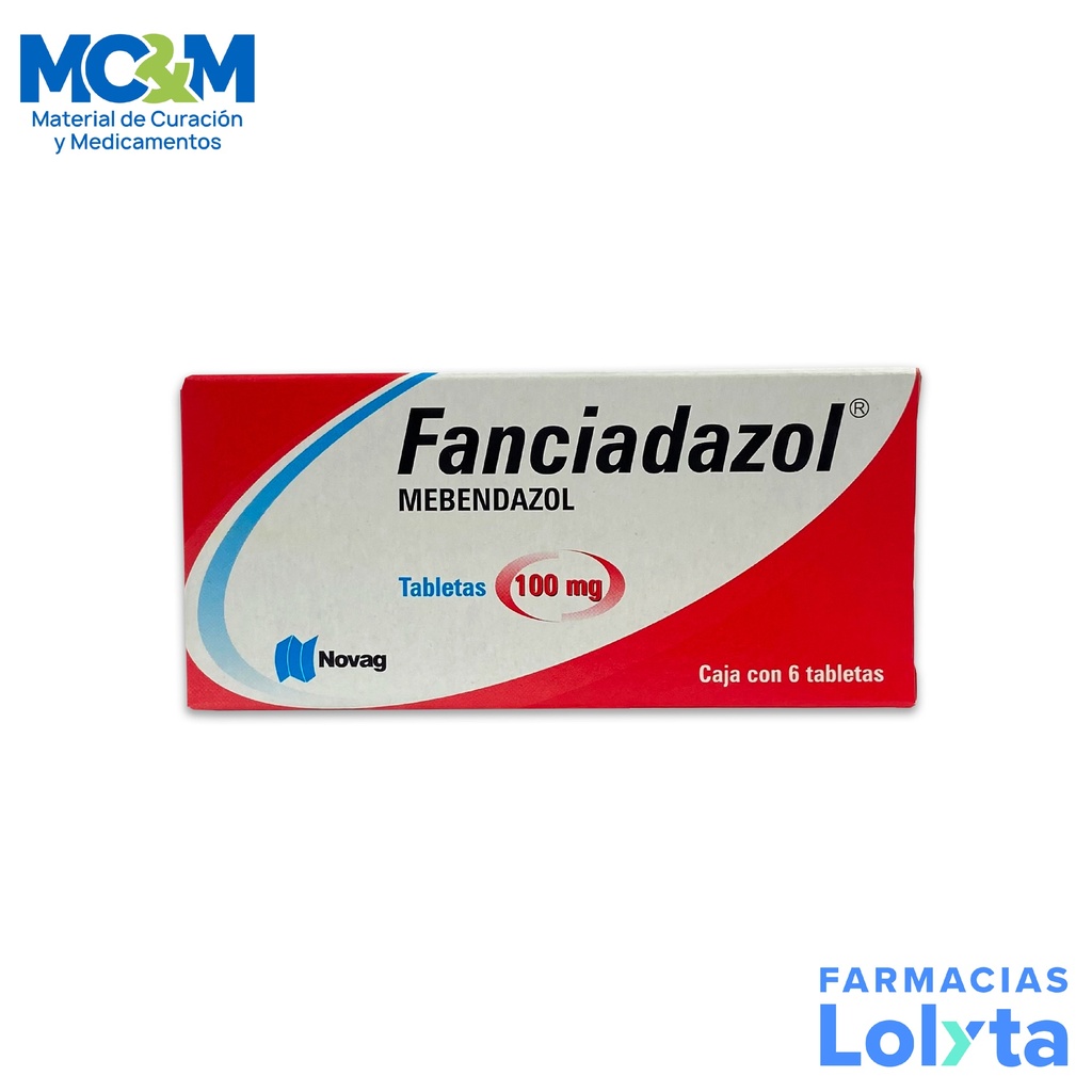 MEBENDAZOL 100 MG C/6 TAB FANCIADAZOL LAB NOVAG