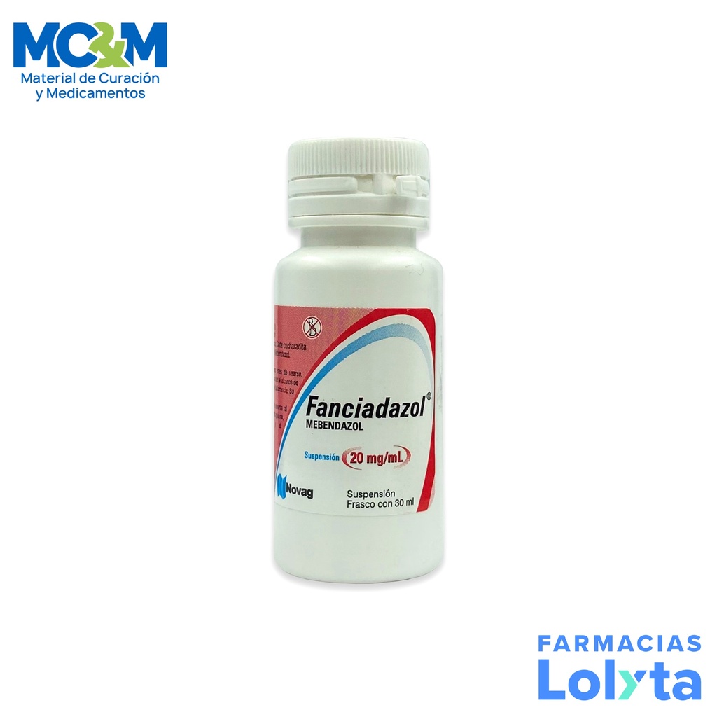 MEBENDAZOL SUSPENSION 20 MG/ML C/30 ML FANCIADAZOL LAB NOVAG