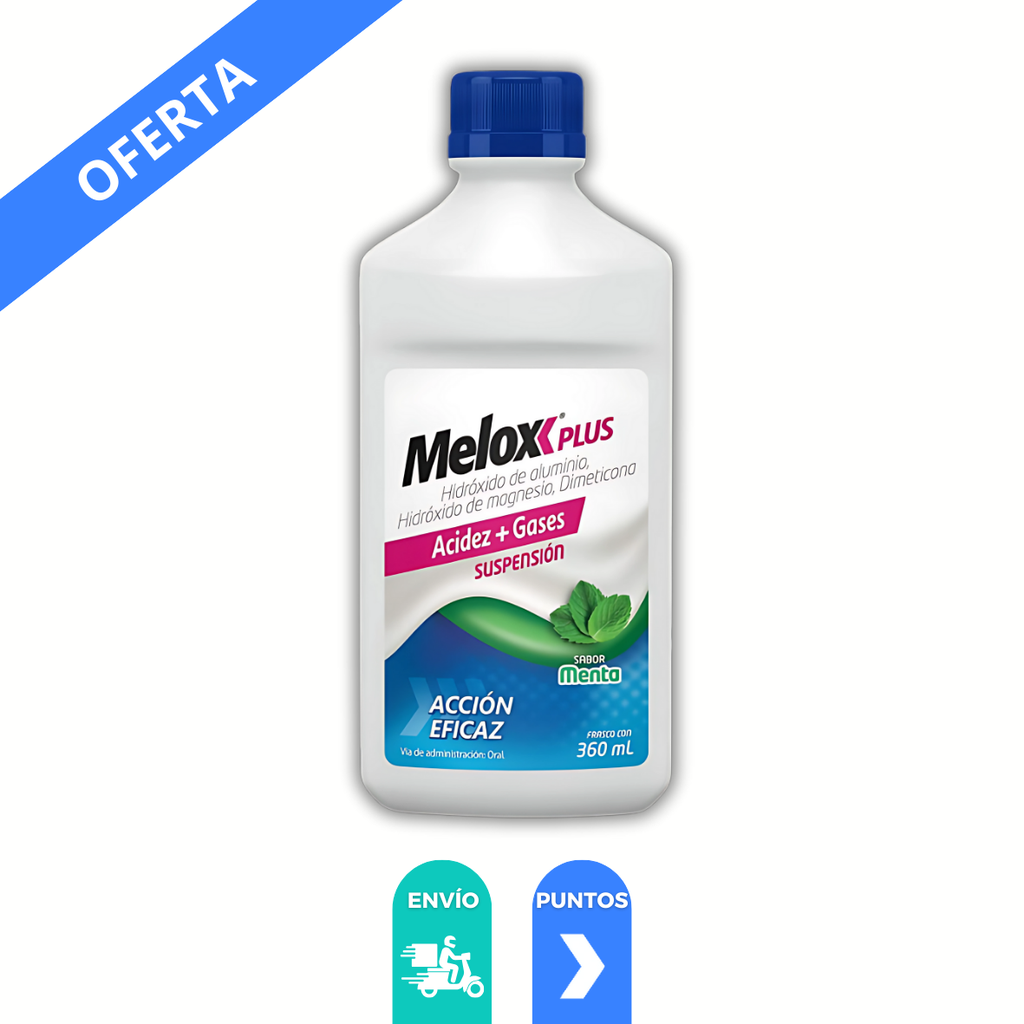MELOX PLUS SUSPENSION 3.7/4/0.5 G C/360 ML ALUMINIO MAGNESIO DIMETICONA SABOR MENTA LAB SANOFI