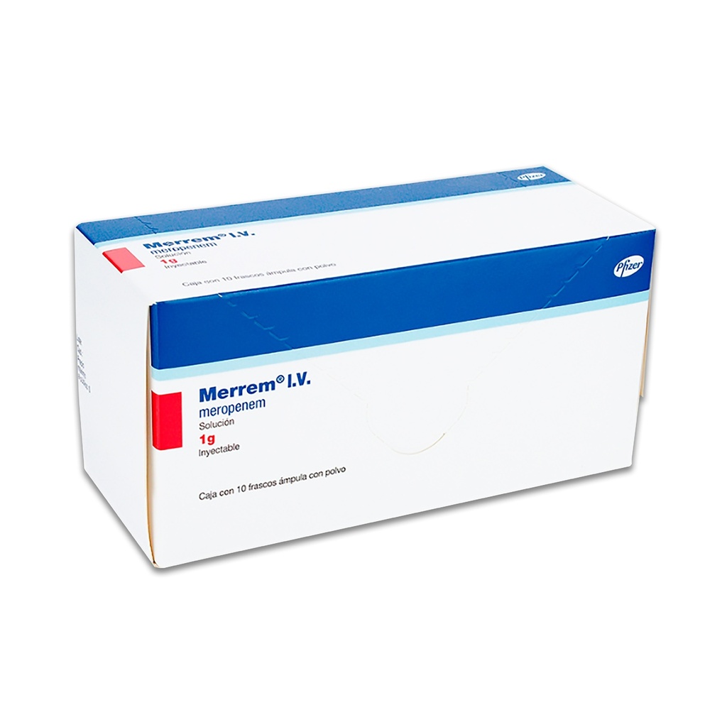 MERREM IV SOL INY 1 G C/10 AMP MEROPENEM LAB PFIZER