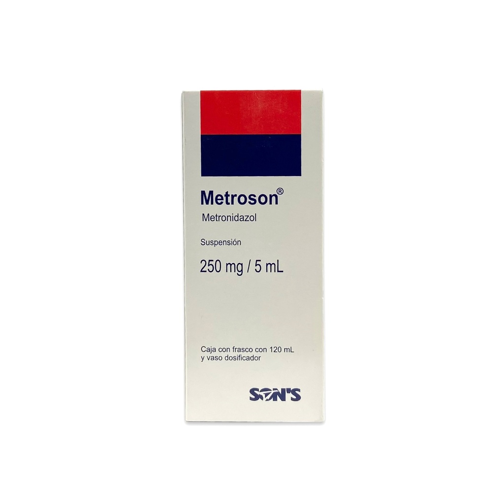 METRONIDAZOL SUSP 250 MG/5 ML FCO C/120 ML METROSON LAB SONS