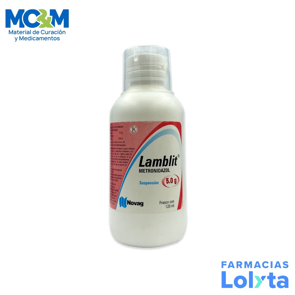 METRONIDAZOL SUSPENSION 5 G (250 MG) C/120 ML LAMBLIT NOVAG