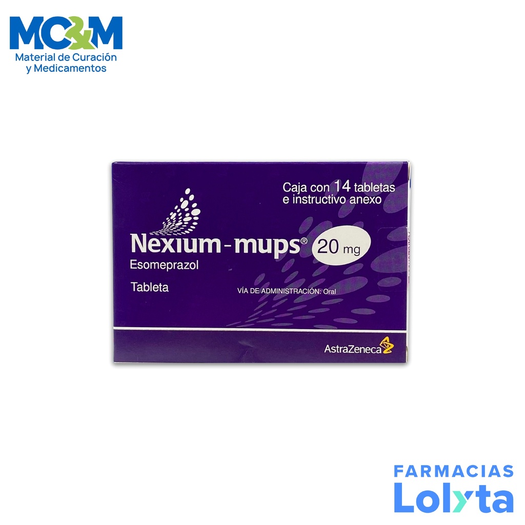 NEXIUM-MUPS 20 MG C/14 TAB ESOMEPRAZOL LAB ASTRAZENECA
