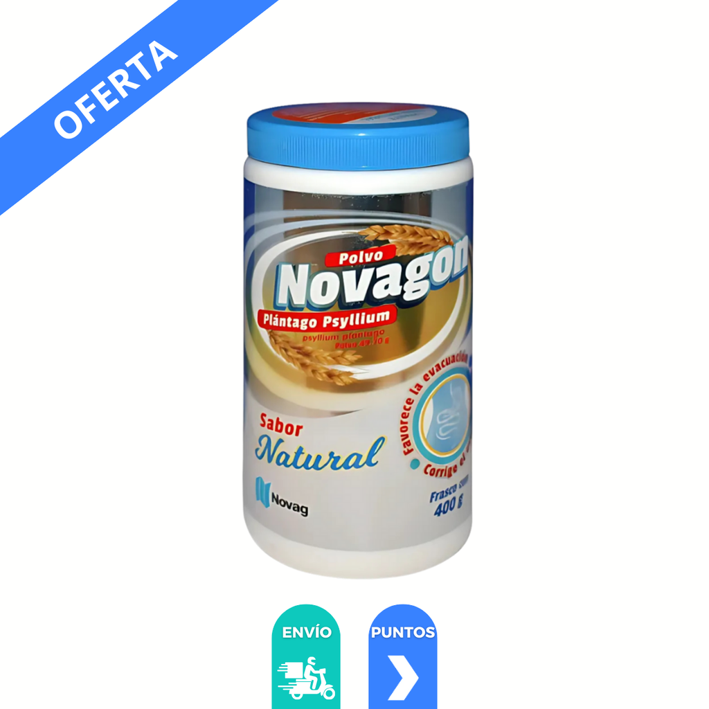 PLANTAGO PSYLLIUM POLVO C/400 G NOVAGON SABOR NATURAL LAB NOVAG