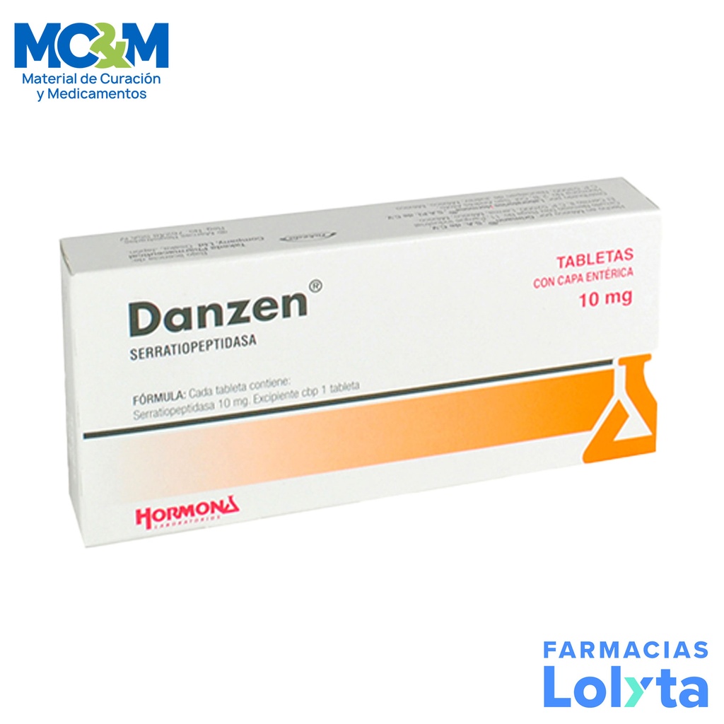 DANZEN 10MG C/20 GRAGEAS SERRATIOPEPTIDASA LAB HORMONA